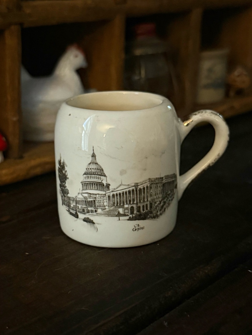 Vintage Capsco  miniature teacup souvenir from Washington D.C.. trinket mini.